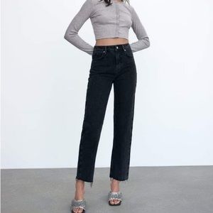 Zara black straight leg jeans